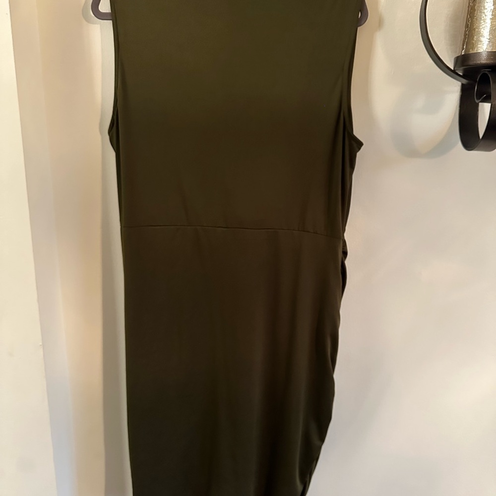 GRACE KARIN Ruched Wrap Party Pencil Dress Army Green - Picture 4 of 6